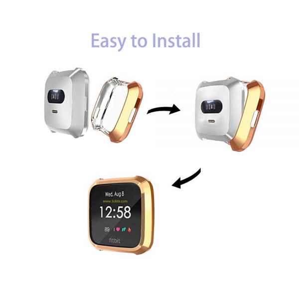 Fitbit-Versa-2-protector-screen-protector-for-Fitbit-Versa-2-watch-all-arouond-protector-wearable-technology-device-accessories-bumper-cover-Gold-tpu-install