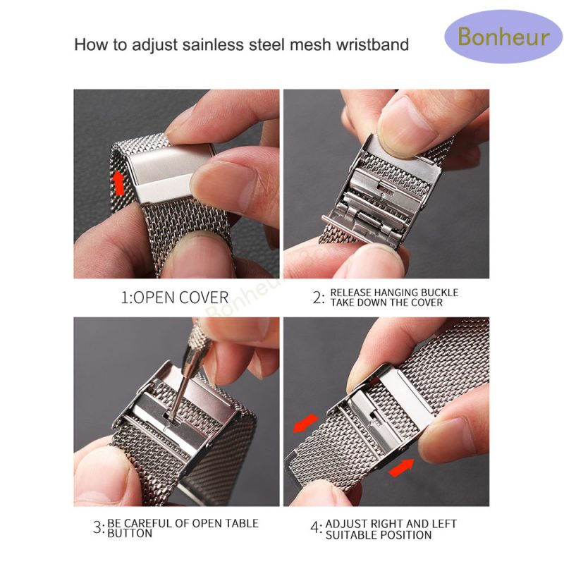 how to adjust stainless steel mesh smart wristband
