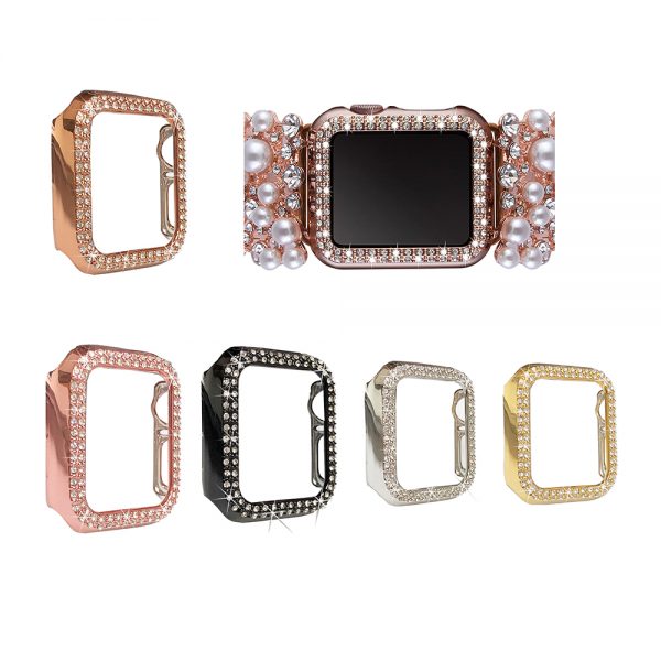 Best Protector For Apple Watch 4 44mm Hard PC Protective Cover Double Row Glitter Rhinestones Crystal Diamonds Look Made Your Watch Glorious