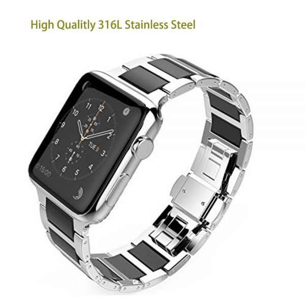 Black ceramic and Silver 316L stainless steel.