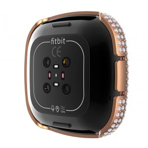 Bezel cover for Fitbit Versa 3 All around bling diamond look shiny rheinstone decoration protective shell for fitbit versa3 back