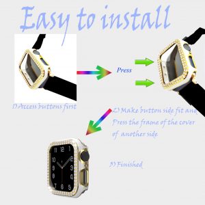 Stylish Frame Watch Cover For Apple Watch 6/SE/5/4/3/2/1 44mm 40mm 42mm 38mm,6 Pack Two Tone Color Hard PC Watch Case Cover Without Build-in Screen Bumper Accessories For Iwatch(With Gold Color)