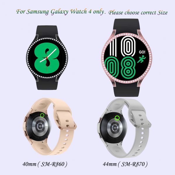 Best Watch Protector for Samsung Galaxy Watch4 44mm 40mm, Bling Crystal Rhinestone Watch Cover, Hard PC Diamond Protective Case without Built-in Screen Protector