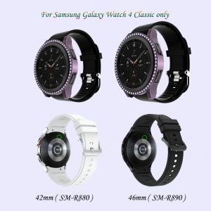 Best Screen Protector For Samsung Galaxy Watch4 Classic 46mm 42mm, Hard PC Protective Case with Bling Rhinestones Crystal Diamond Look Frame Watch Cover