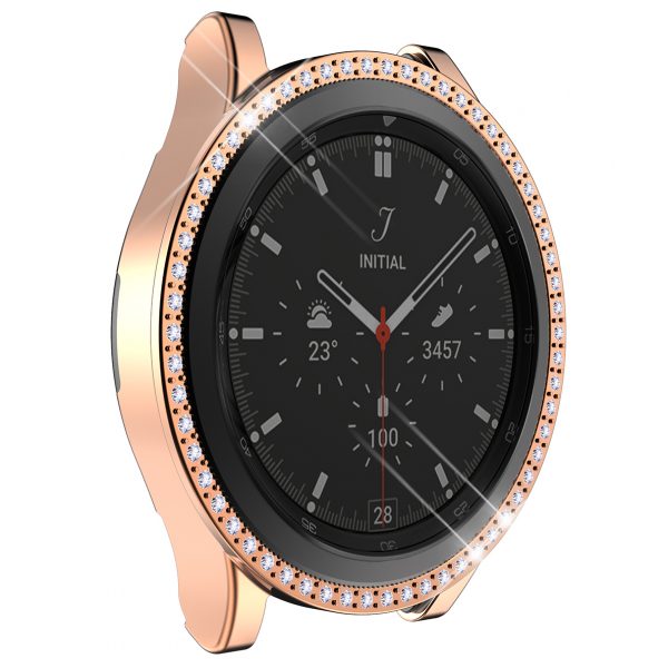 Protector For Samsung Galaxy Watch4 Classic 46mm 42mm, Hard PC Protective Case with Bling Rhinestones Crystal Diamond Look Frame Watch Cover