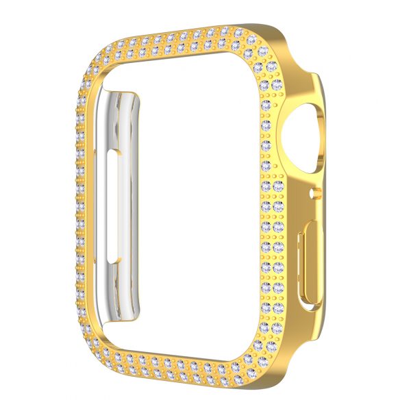 Best Watch Protector For Apple Watch7 45mm 41mm, Double Row Glitter Rhinestones Bling Crystal Diamonds Look Protective Frame Case Cover