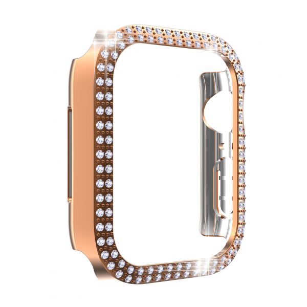 Best Watch Protector For Apple Watch7 45mm 41mm, Double Row Glitter Rhinestones Bling Crystal Diamonds Look Protective Frame Case Cover