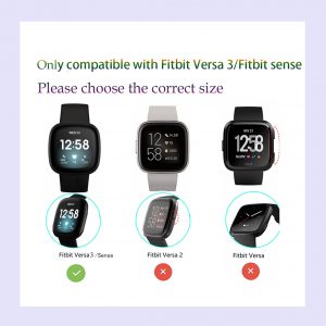 Best Screen Protector For Fitbit Sense/Fitbit Versa3,6 Mix-Match Watch Case Cover For Fitbit Veresa3/Fitbit Sense (3 Pack Soft TPU With Build-in Screen Protector + 3 Pack Luxury Sparkling Crystal Diamond Hard PC Without Build-in Screen)