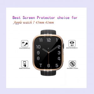 Watch Cover for Apple Watch 7 41mm 45mm,6 Pack Bling Bowknot Hard PC Full Cover Bumper Protective Shell with Build-in High Tempered Glass Screen Protector
