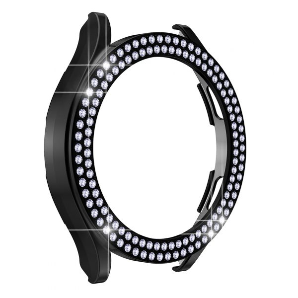 Screen Protector For Samsung Galaxy Watch4 40mm 44mm, 6 Pack Hard PC with Double Row Rhinestone Bling Diamond Look Case Cover Without Build-in Screen