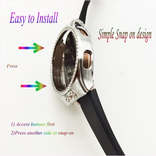 Bling Protector for Samsung Galaxy Watch4 40mm, Bowknot Crystal Rhinestone Watch Case, Hard PC Diamond Protective Case without Built-in Screen Protector